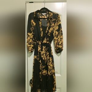 Nanette Lepore Black and Yellow Floral Blouse